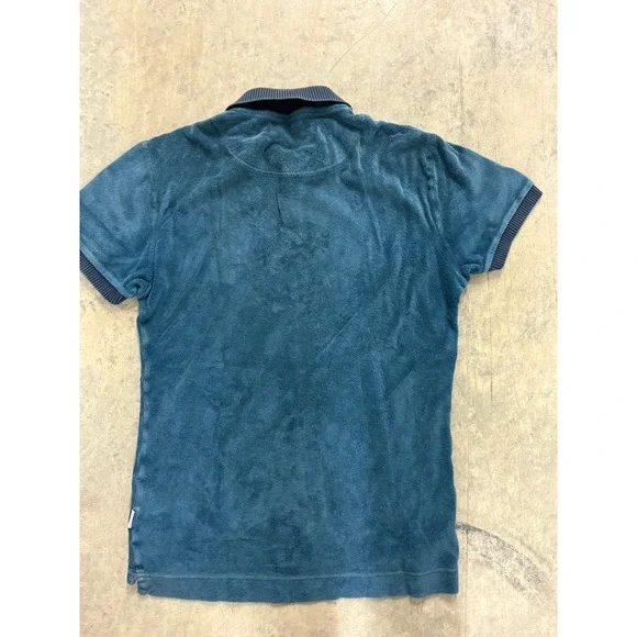 Orlebar Brown Terry Towelling Polo Shirt Mens Blue Casual - Picture 3 of 3